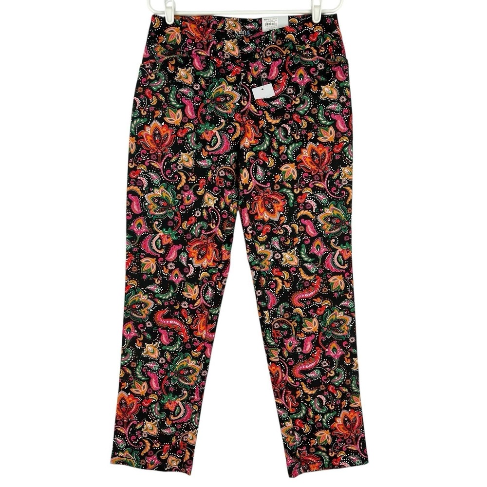 Croft & Barrow Women's Pull-on Paisley Multicolor Stretch Pants 12R Stretch NWT